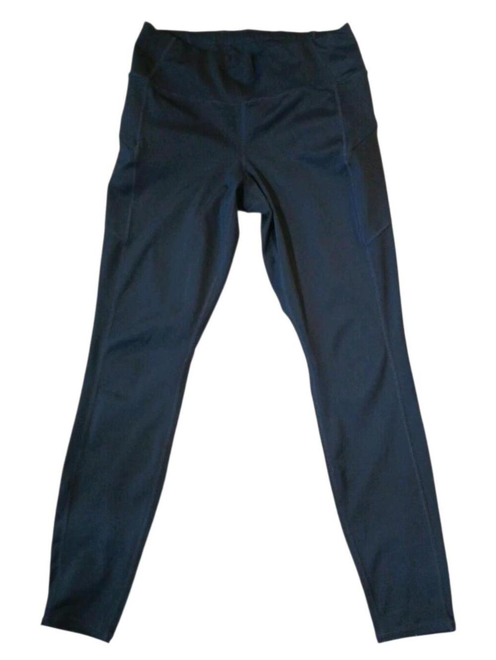 Athleta Legging Pants Size M Zip Pockets Black Stretch 28x27